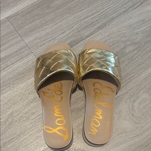 Sam Edelman Gold Metallic Sandals Slip-On - brand new